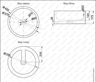 Накладная раковина Melana 7076-805 42см белый